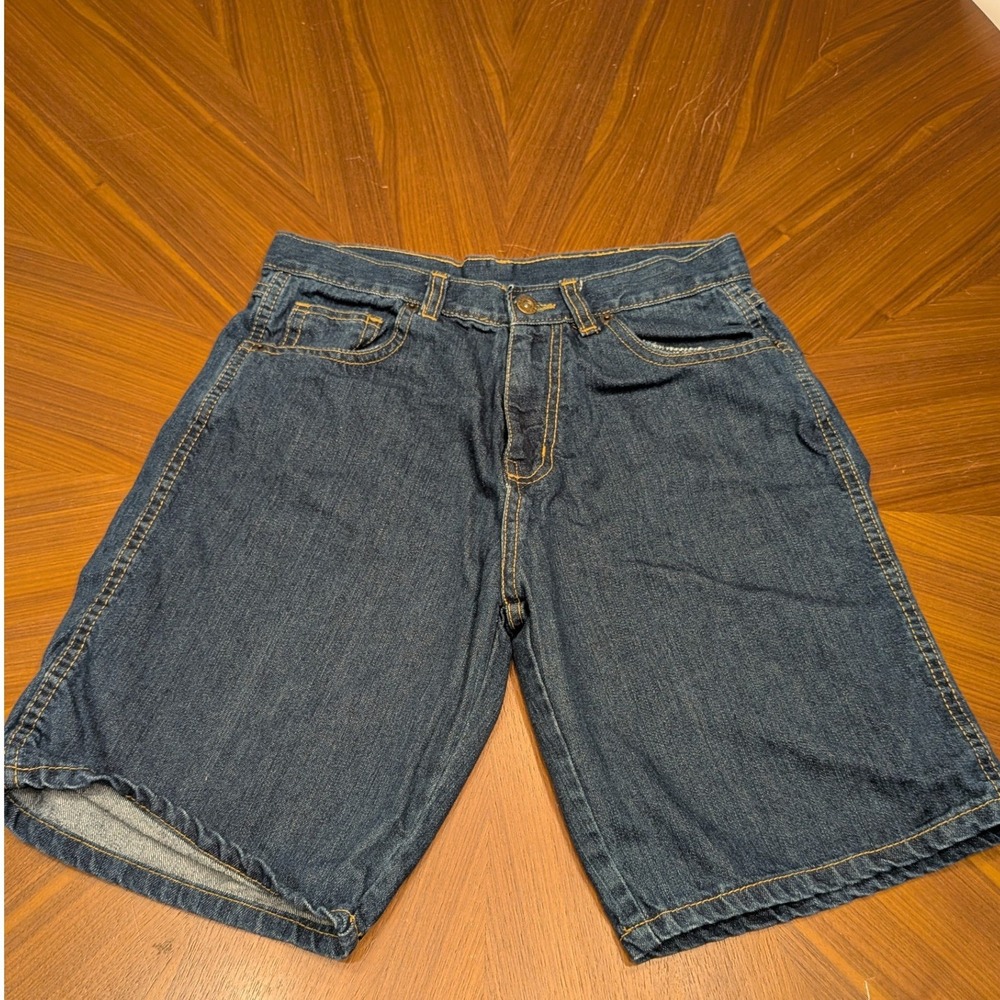 Ultimate Denim Shorts Mens 14 Husky Blue Excellent Dark Wash Relaxed Fit Cotton